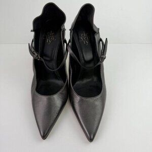 Eleventy Cross Strap Buckle Pointed Toe Stiletto Heels Grey EU 39/ US 9